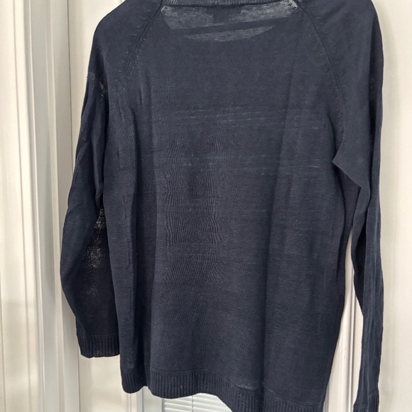 Vince Navy Linen Crew Neck Sweater Fits XS-Med - Picture 4 of 11